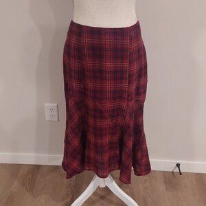 Maeve Plaid Wool Skirt 10